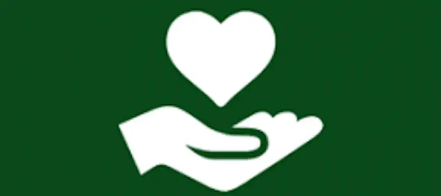 Graphic of hand holding heart 